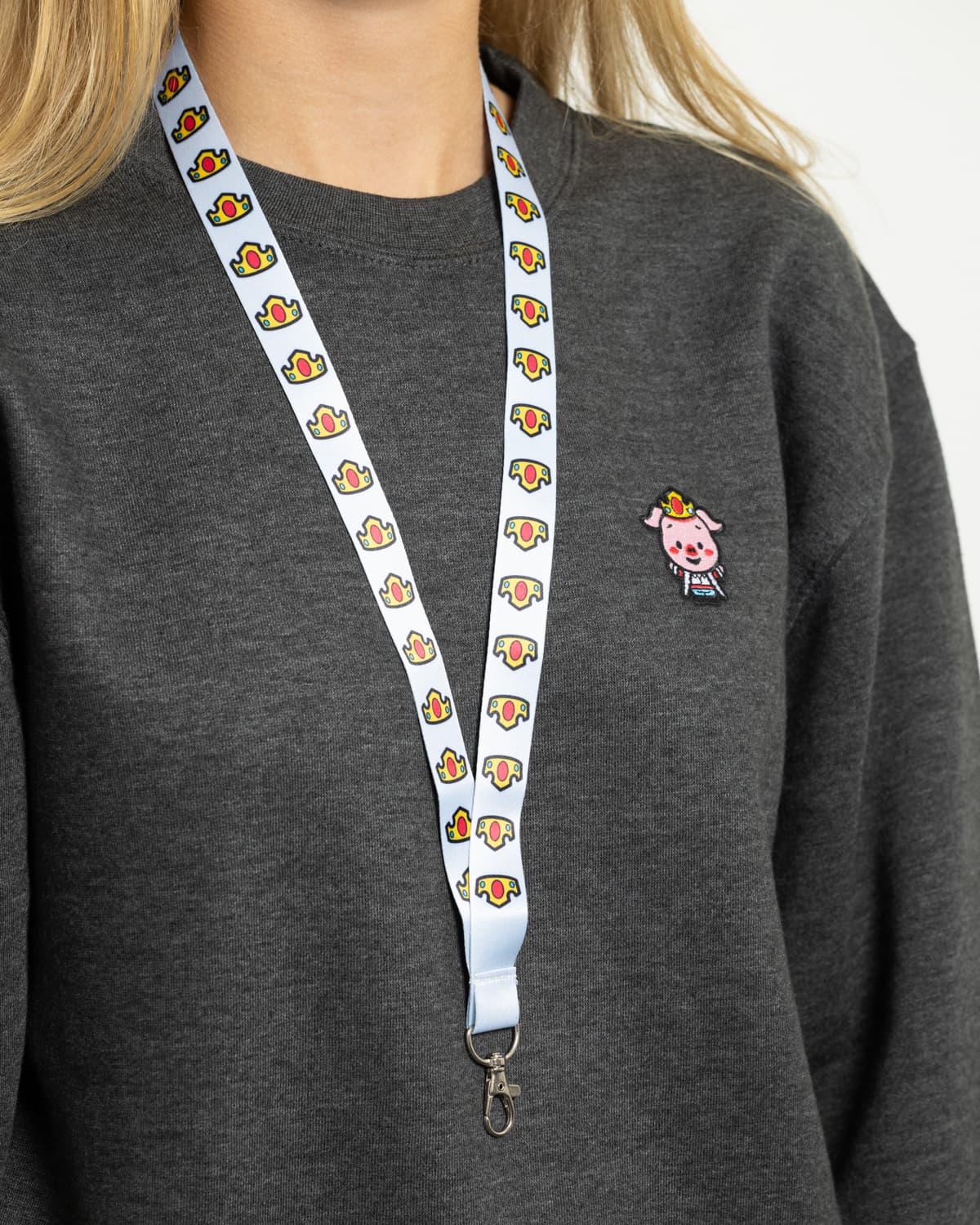 Classic Crown Lanyard (Light Blue) - Image 4